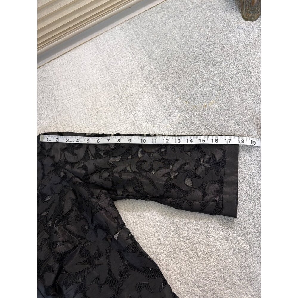 Talbots Collection Petite Black Sheer Lace Open Front Topper Size 12 P - Picture 12 of 16